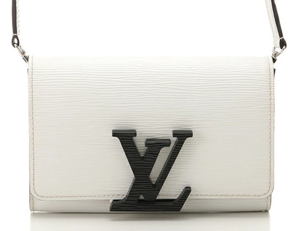LOUIS VUITTON Pochette Louise Clutch Bag Epi White Black